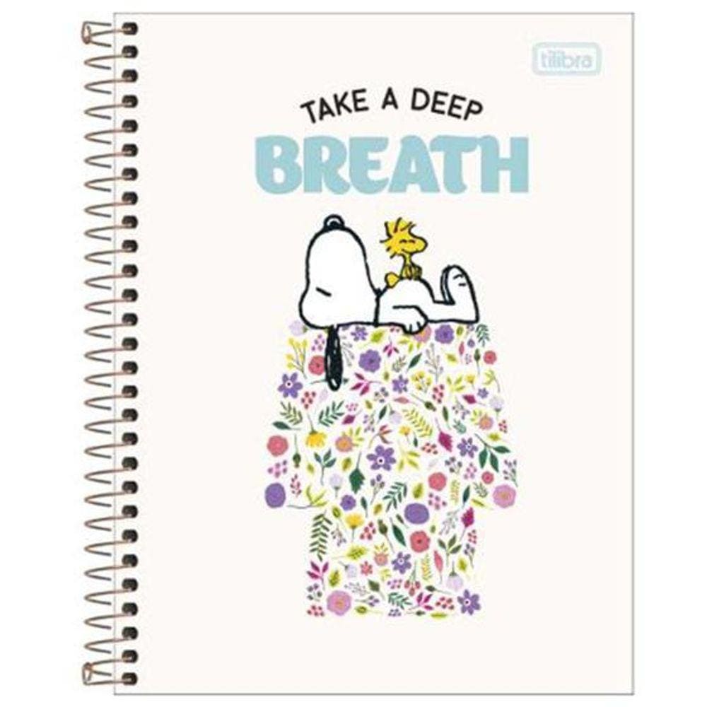 Caderno Espiral Capa Dura Colegial 10 Matérias Snoopy Tilibra 9641