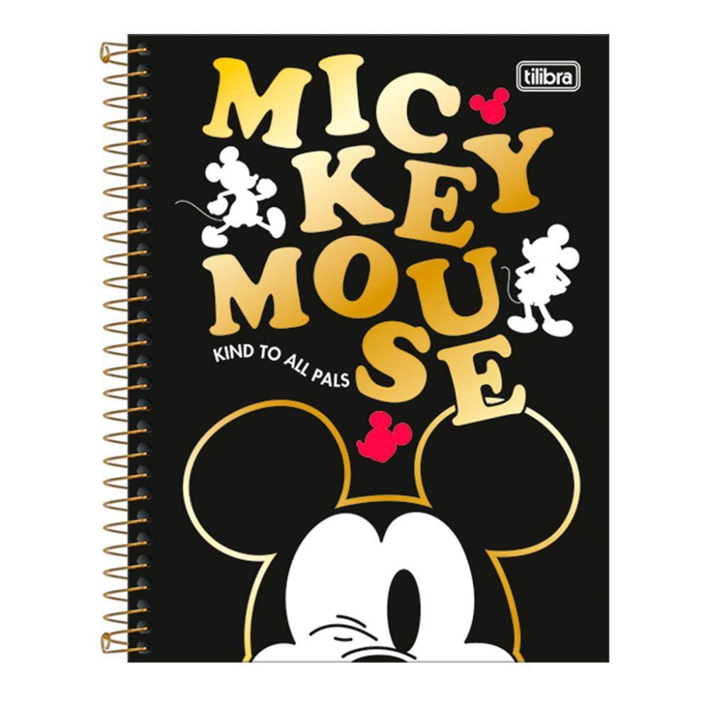Caderno Espiral Capa Dura Colegial 10 Matérias Mickey Tilibra 0993
