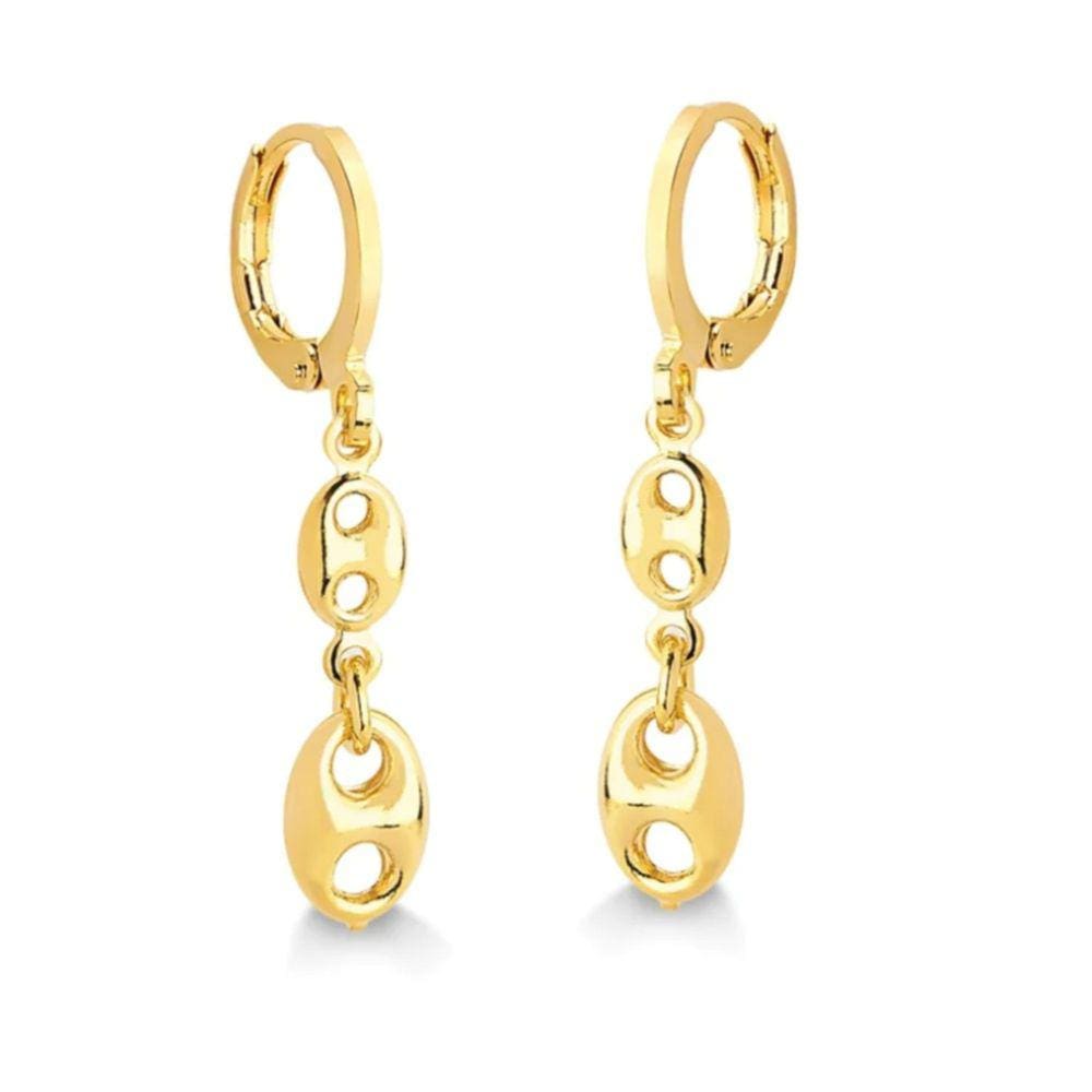 Brinco Argola Articulada - Banhado em Ouro 18k