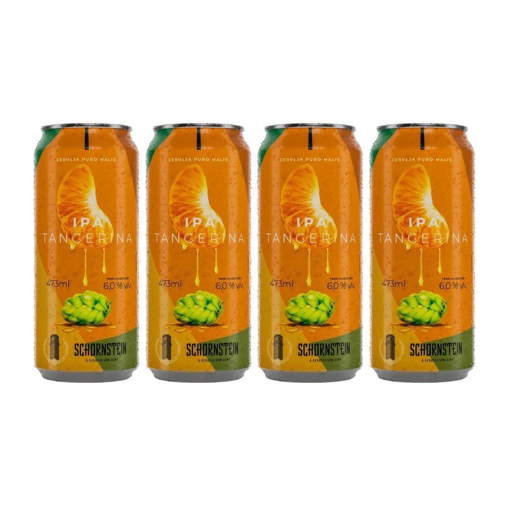 Pack 4 Cervejas Schornstein Ipa Tangerina  473Ml