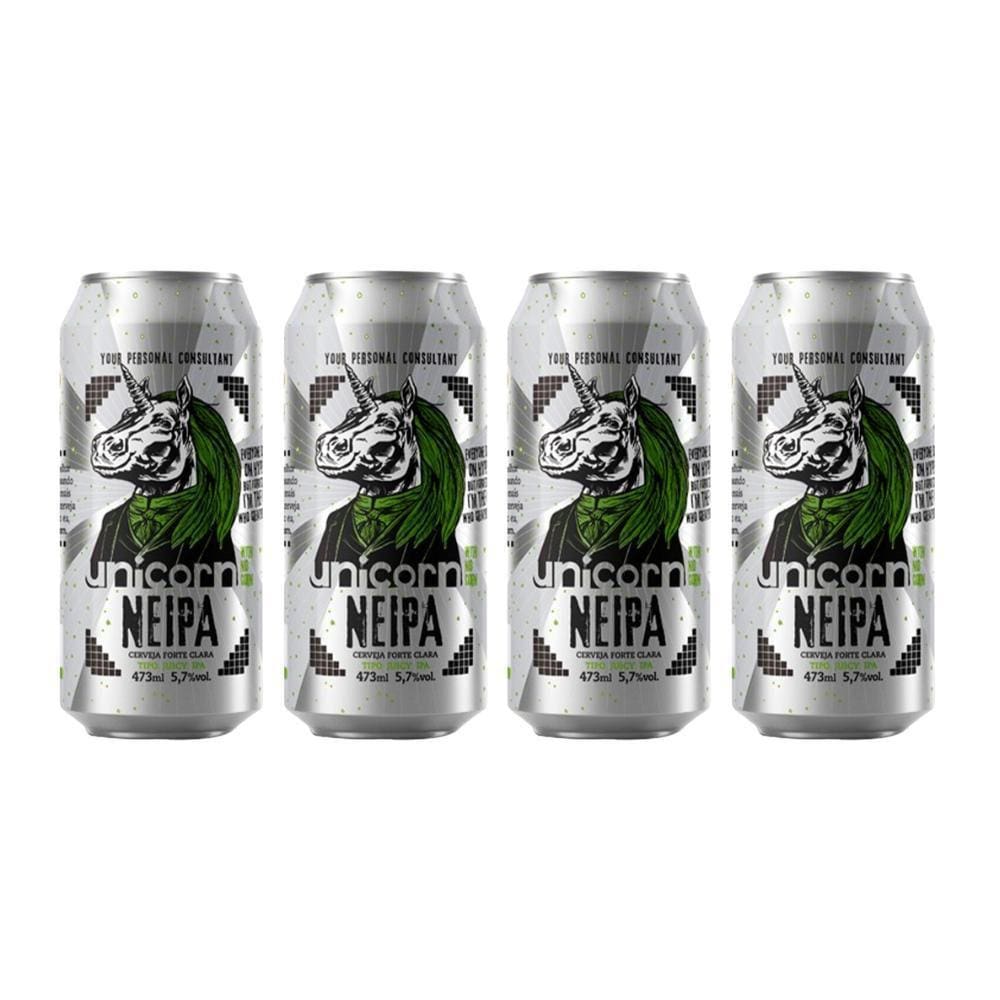 Pack 4 Cervejas Unicorn Neipa Lata  473Ml