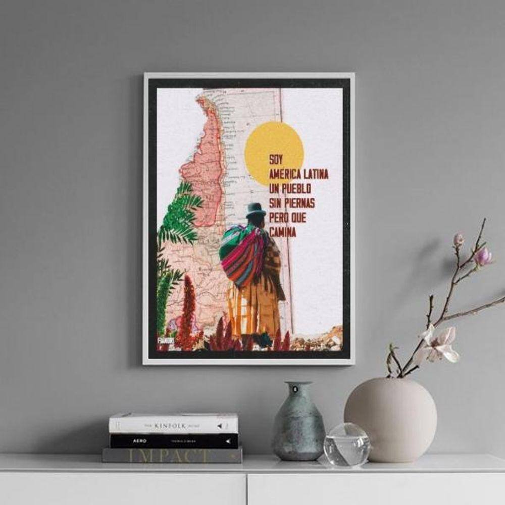 Quadro Decorativo Soy Latino Americano 45X34Cm