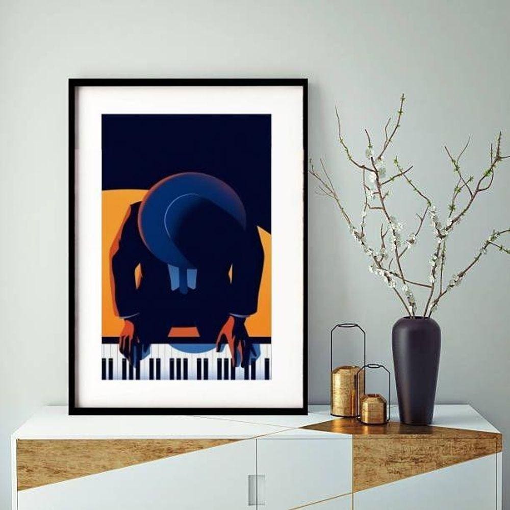 Quadro Decorativo Jazz Piano 60X48Cm