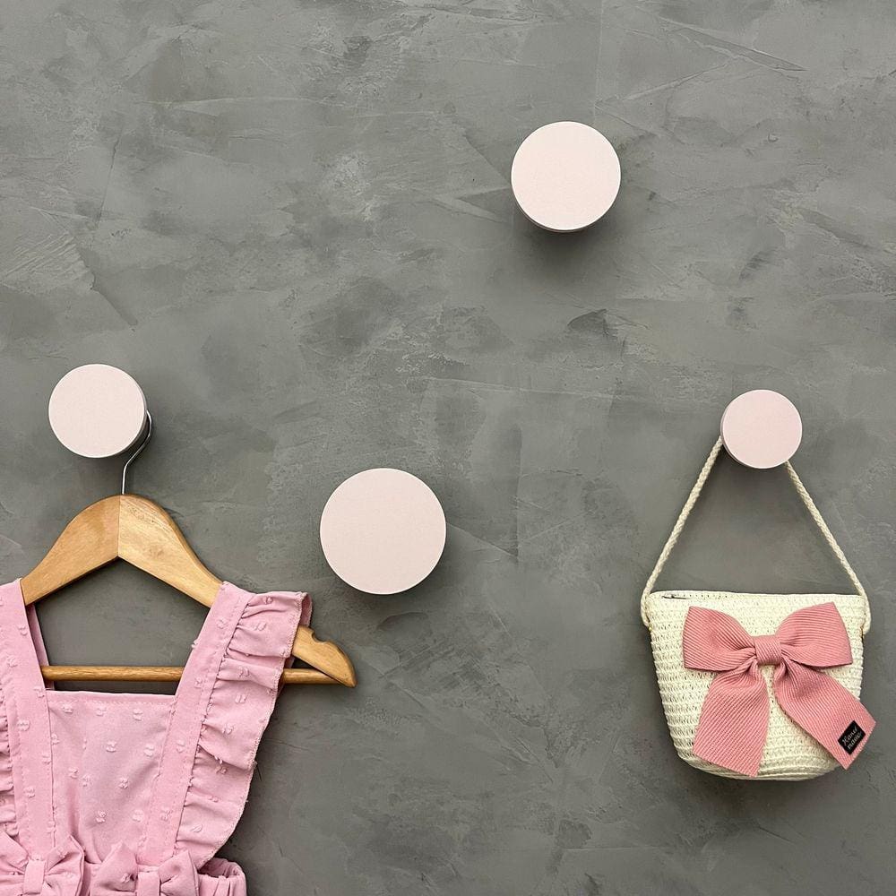 4 Ganchos parede 4 tamanhos infantil menina bola rosa boho