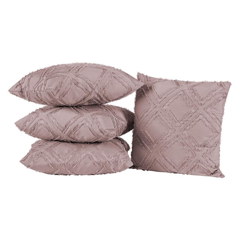 Kit 4 Almofadas Cheias Quadradas Aveline 300 Fios Cáqui