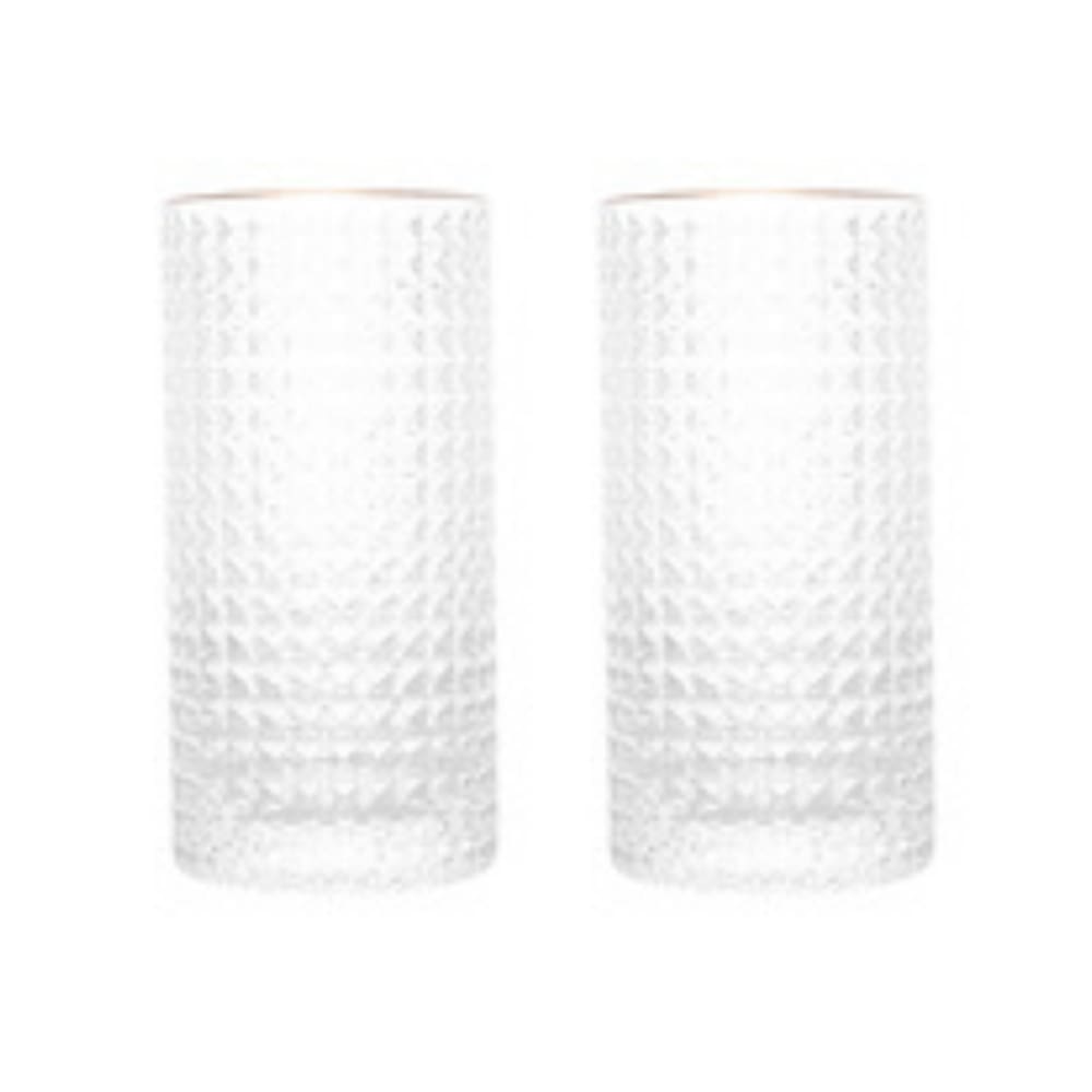 Copo Altos de Vidro Borda Dourada Spike 400ml com 2 - Wolff
