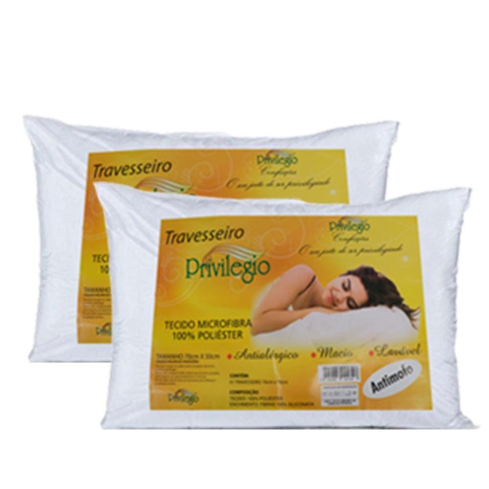 Travesseiro Antialérgico Suporte Macio Microfibra Importado 50x70
