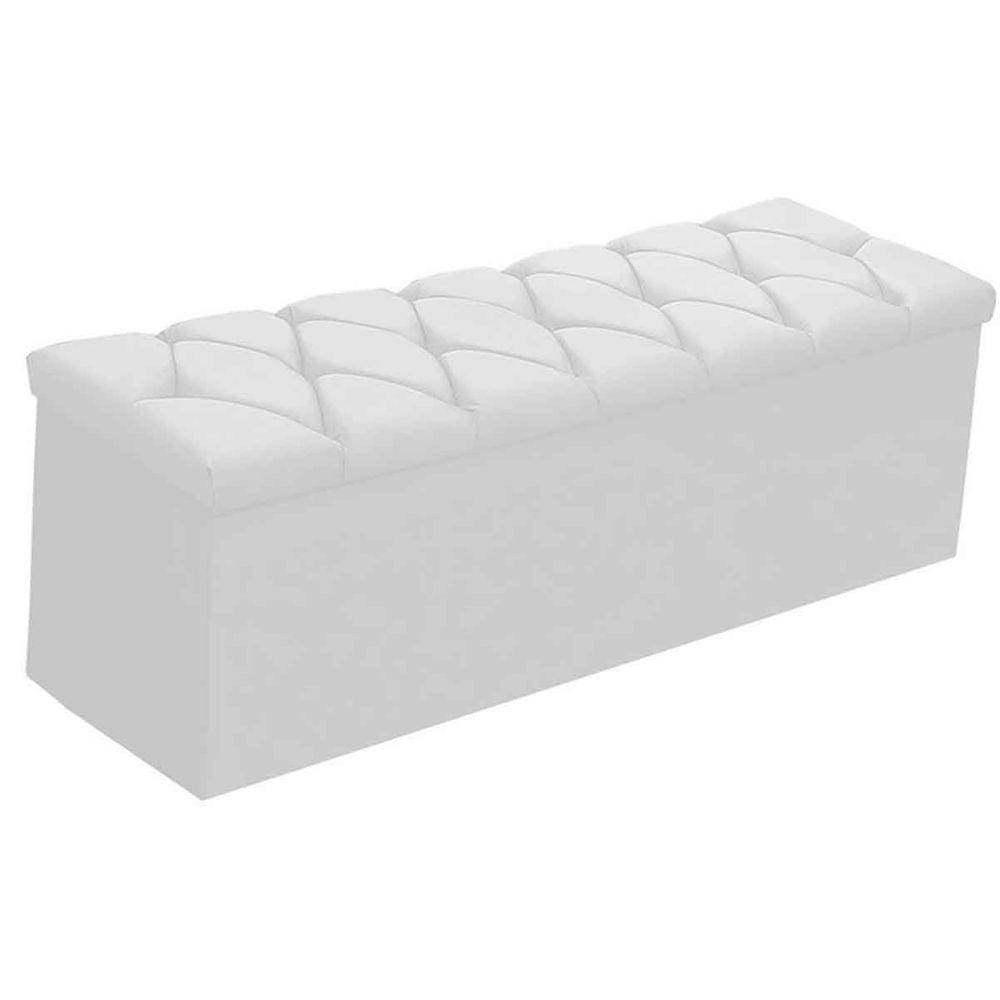Calçadeira com Baú Estofada Bruna 90 cm - Casa Chick