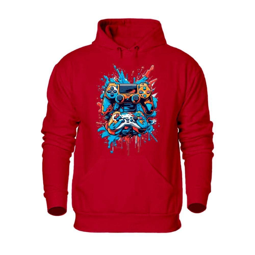 Casaco de Frio Moletom Abrigo Masculino Flanelado Canguru Estampa Controle Remoto Capuz Ajustavel