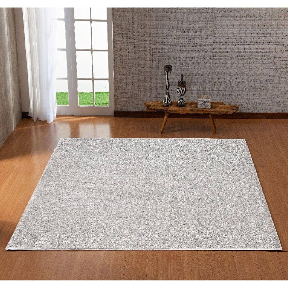 Tapete Retangular Liso 150x200cm São Francisco Niazitex Prata