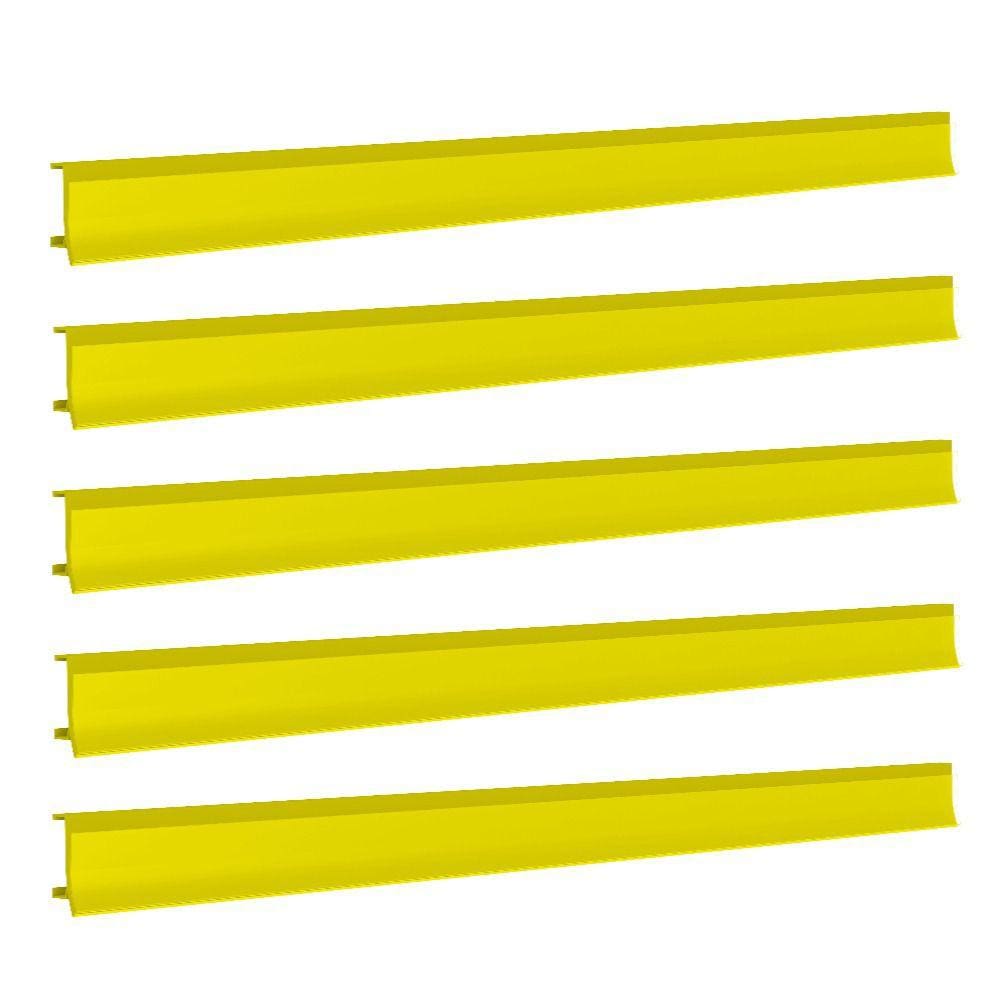 Porta Etiqueta Bandeja Gondola Fit 90 Cm Amarelo Kit Com 5