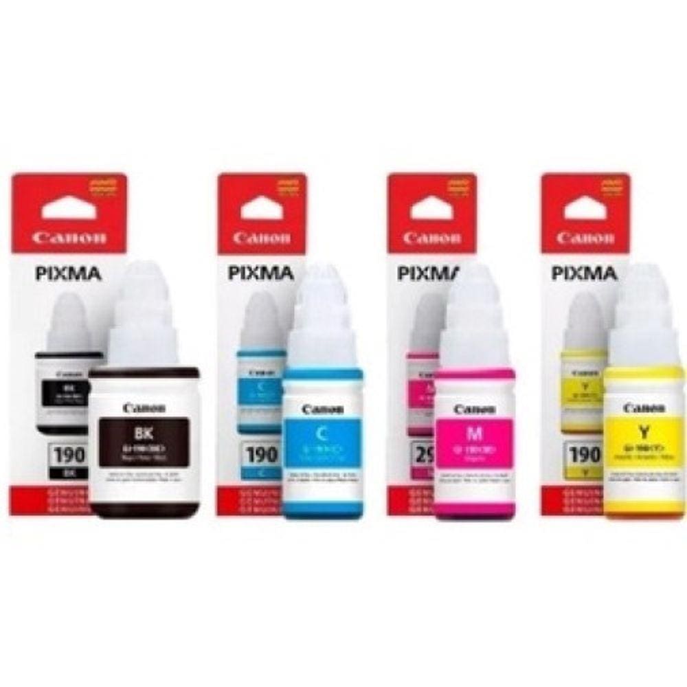 Kit 04 Refil De Tinta GL-190 Impressoras PIXMA G1100 - G1110 - G2100 - G2110 - G3100 - G3102 - G3110 - G3111 - G4100 - G4110 - G4111.