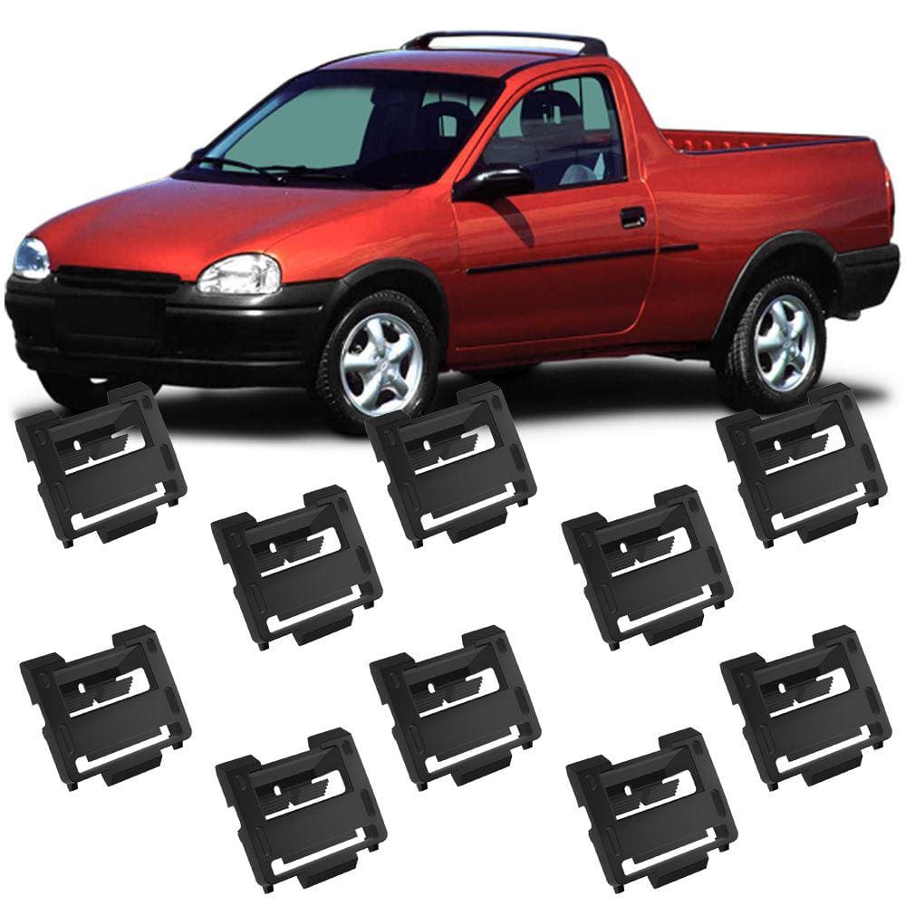 Kit 10 Grampos Presilhas Para Friso De Teto Corsa Pickup 95 96 97 98 99 2000 2001 2002 2003