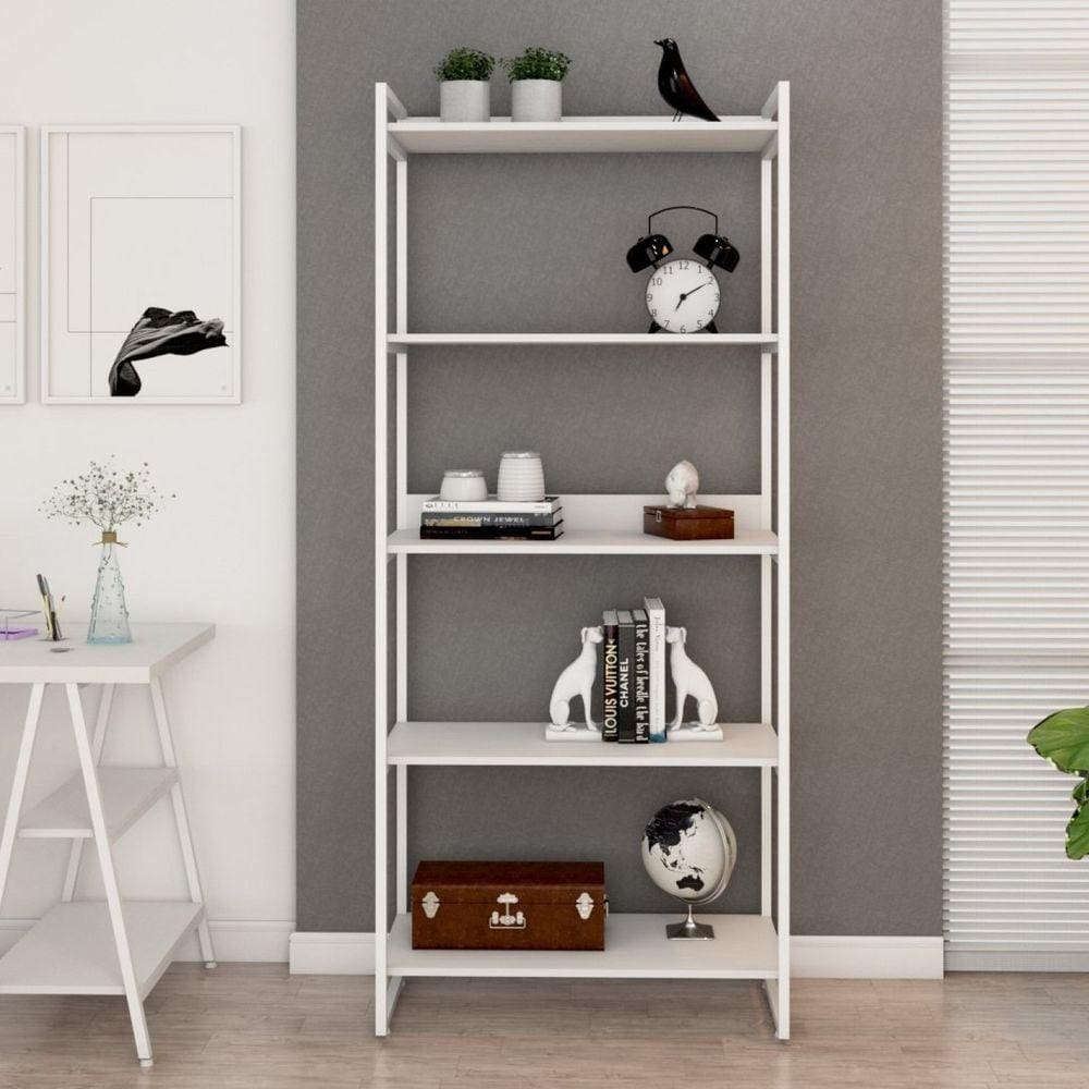 Estante Multiuso 5 Prateleiras 187x80cm Industrial Kuadra Compace Branco Chess / Est.Branca