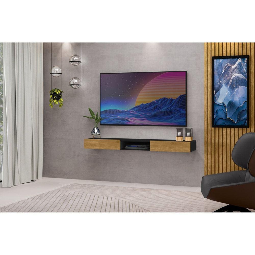 Rack Suspenso para TV até 75 Polegadas 173cm Denver Preto/Marrom