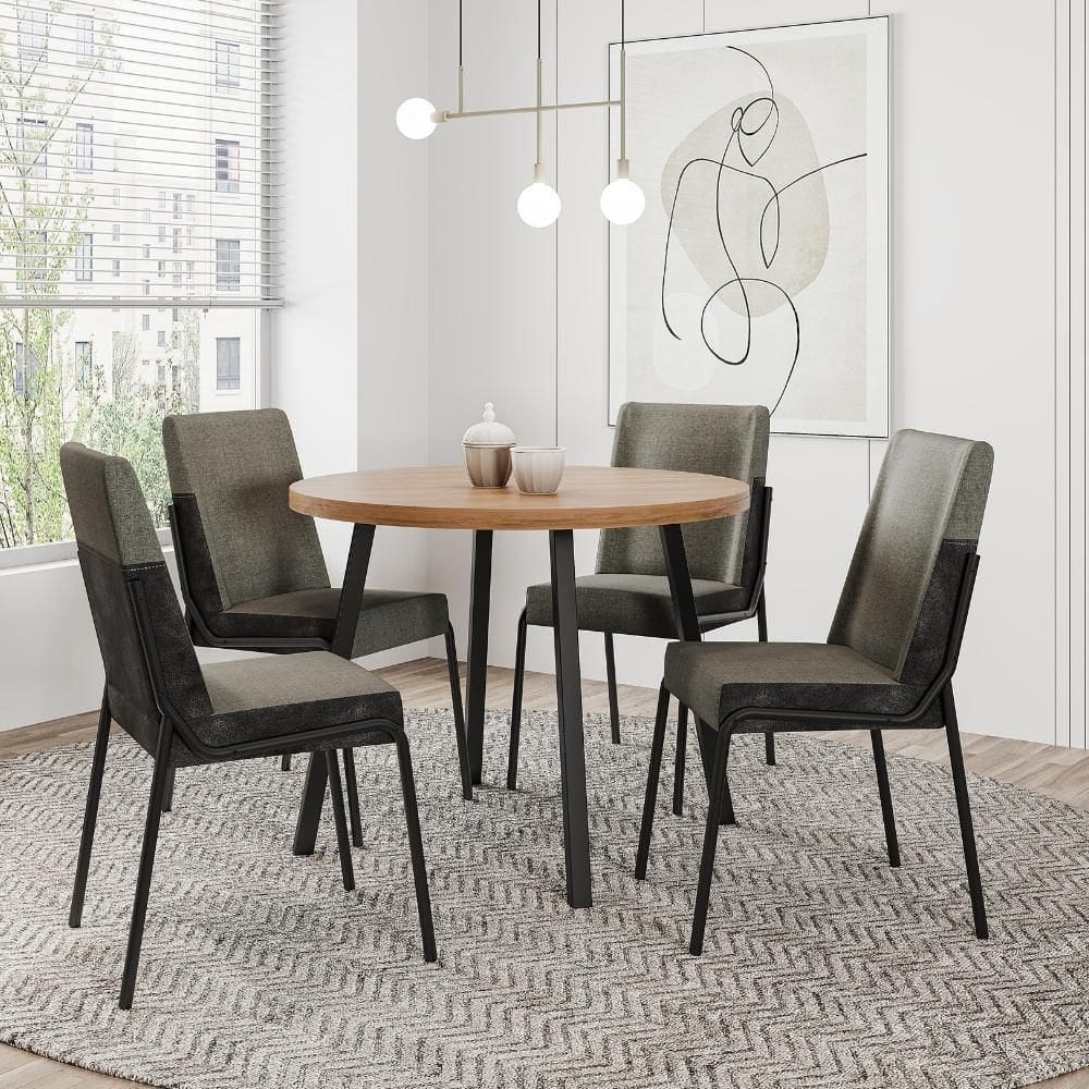 Conjunto Sala de Jantar 4 Cadeiras Roman Carraro Nog Pre