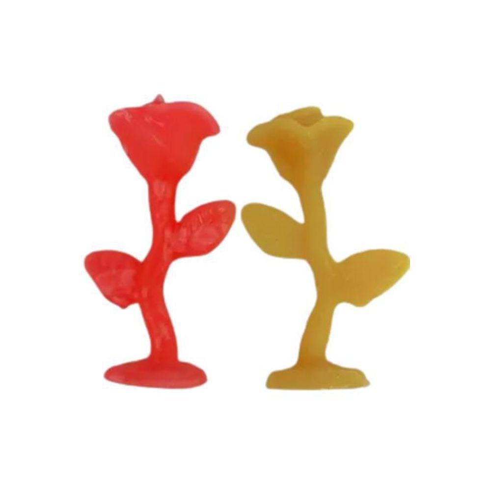 Kit Com 2 Vela Magia Forma De Flor Rosa Uma De Cada Cor-Zp7