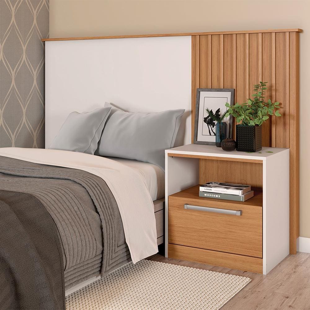 Cabeceira Para Cama De Solteiro Marrom Oberon Caemmun