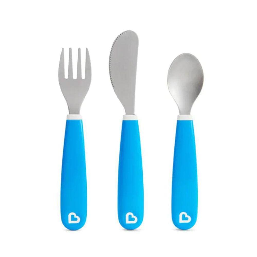 Kit De Talheres Em Inox Azul - Munchkin