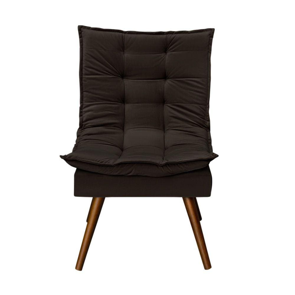 Poltrona Decorativa MS Decor Bremen em Veludo Deluxe Marrom