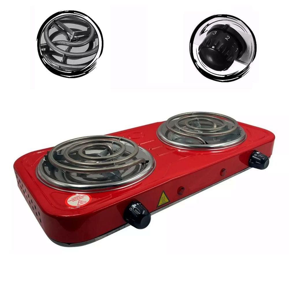 Fogão Elétrico Portátil 2 Bocas 2000w 220V - Relinx