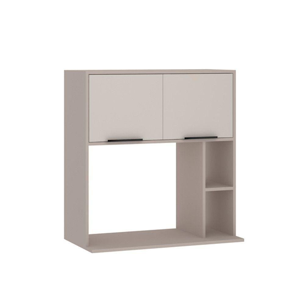 Armário Aéreo 80cm 2 Portas Stylo Luciane Móveis Cinammon-beige