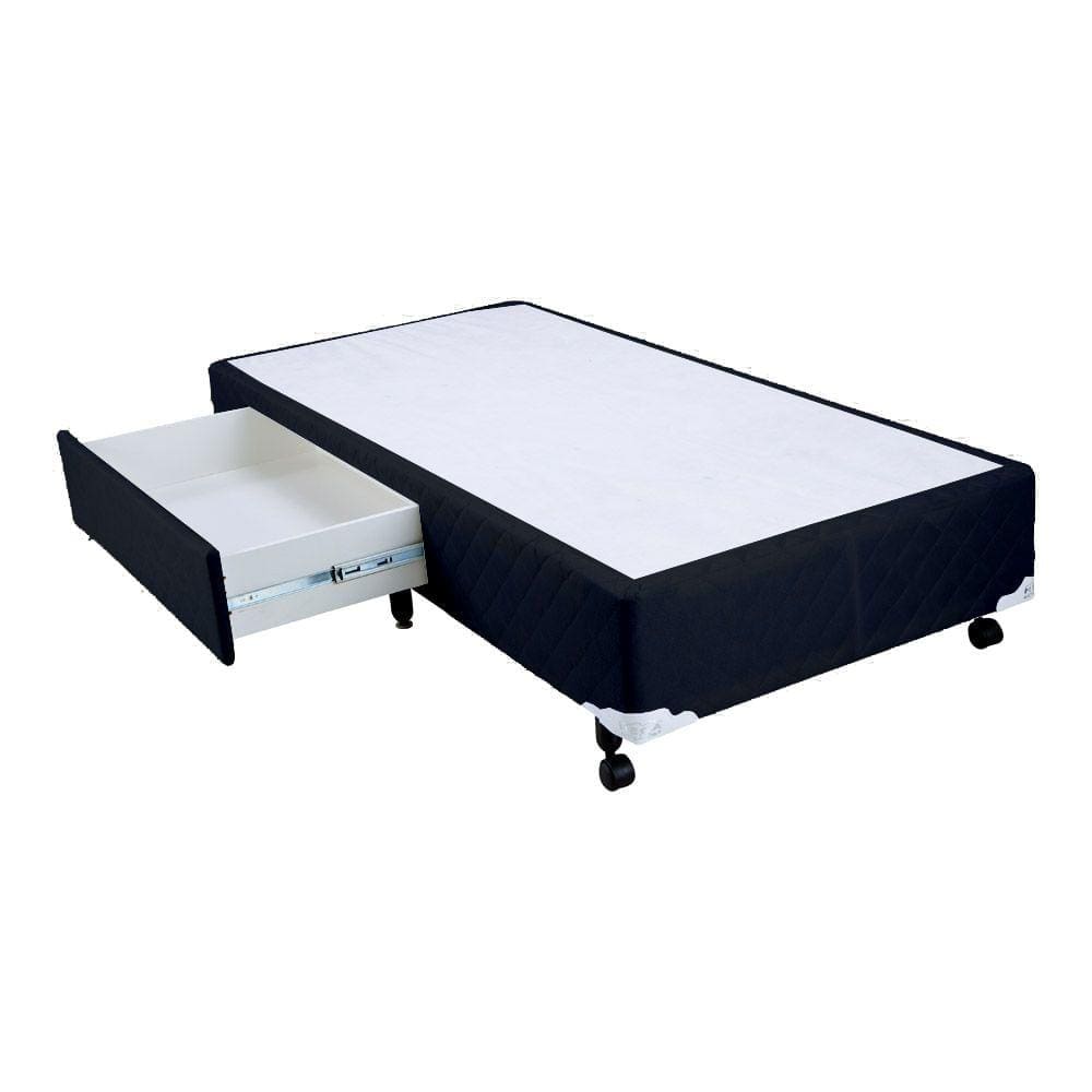 Cama Box Casal com Gaveta Mega Black - 128x188