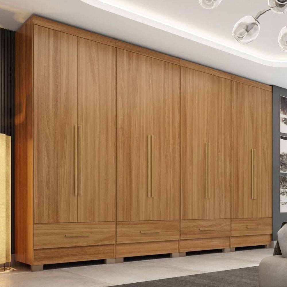 Quarto Modulado 4 Peças 8 Portas 4 Gavetas Smart Plus Cinamomo