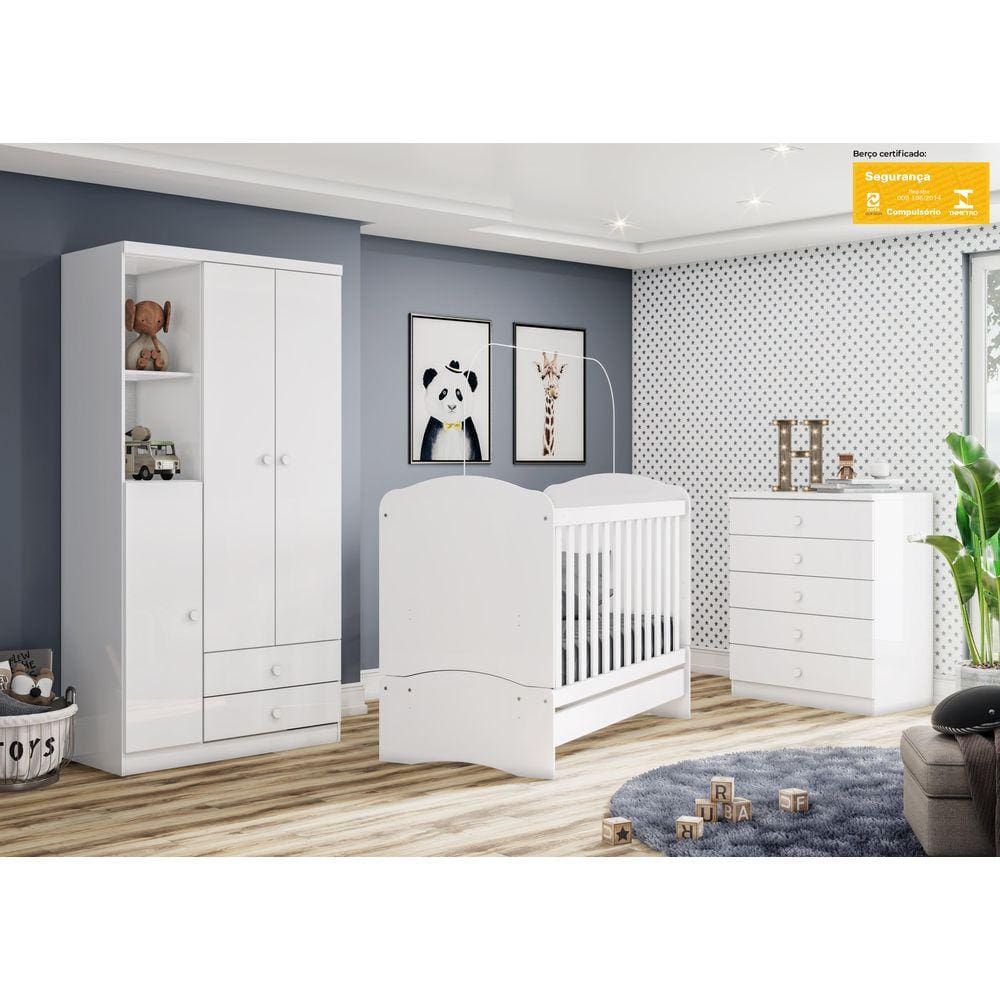 Dormitório Infantil Bala de Menta Branco - Henn