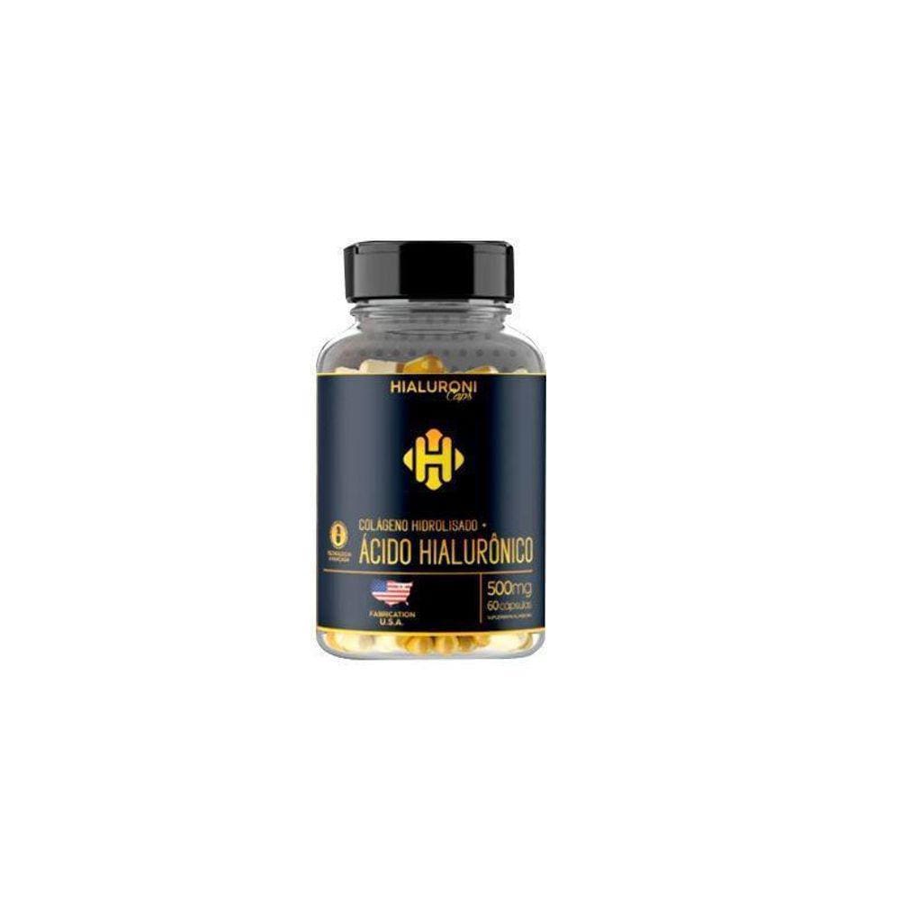 Colágeno Hidrolisado+ Ácido Hialurônico 500Mg Hialuroni Caps