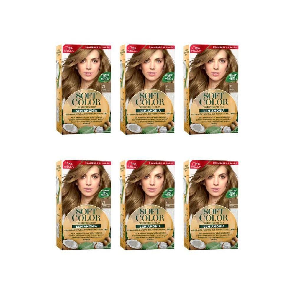 Coloraçao Soft Color 71 Louro Acinzentado-Kit C/6Un