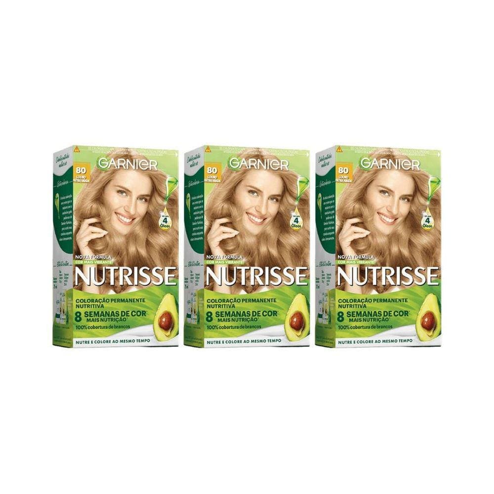 Coloraçao Nutrisse 80 Louro Claro-Kit C/3Un