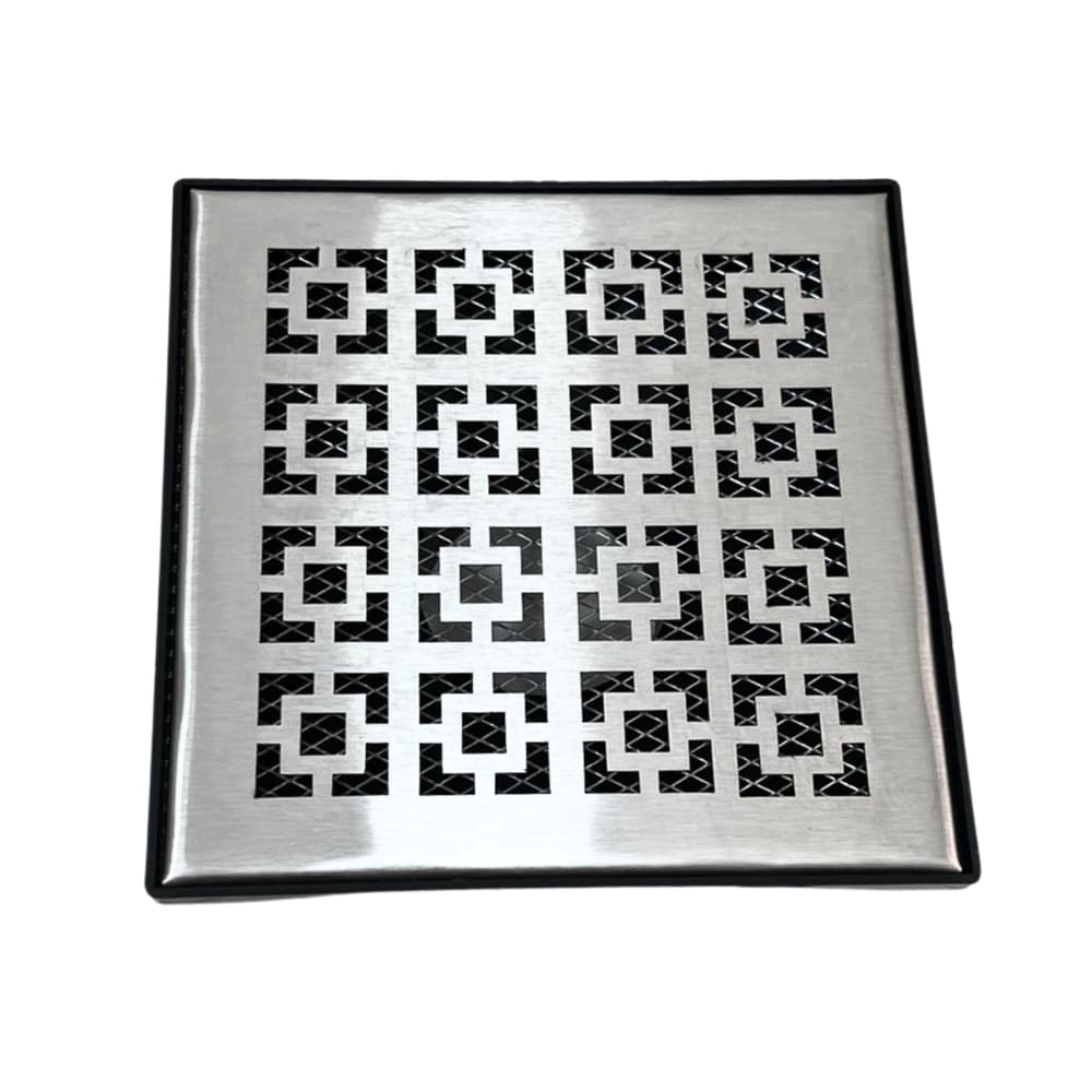 Ralo Jardim Quintal Inox Dubai 20x20 Saída 100mm e Tela