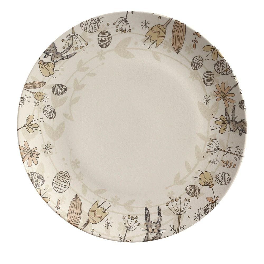 Cj 6 Pratos Rasos Coup Stoneware Happy 1ªlinha - Páscoa