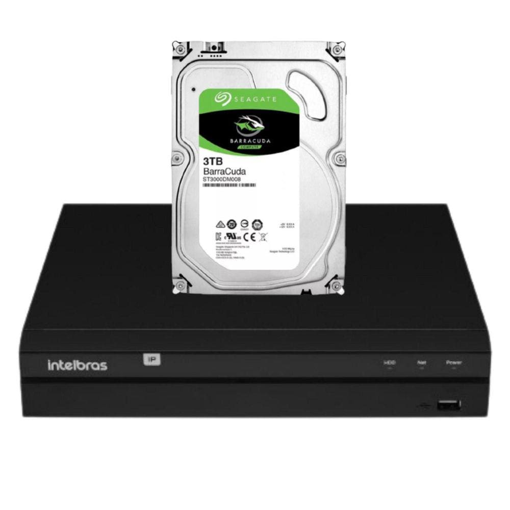 NVD 1408 8CH IP Gravador Digital de Vídeo C/HD 3TB