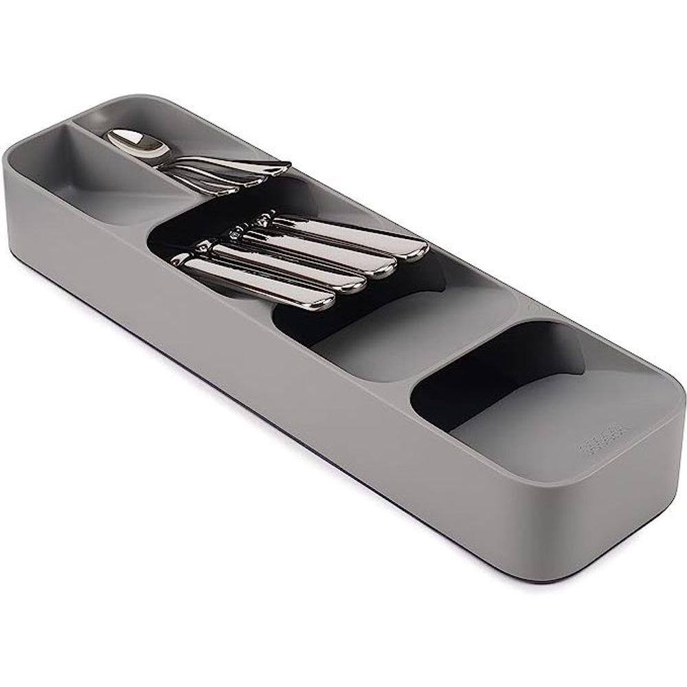 Porta Talheres Organizador de Gaveta 5 Divisórias Garfo/Faca/Colher 40x12cm Separador Talheres e Utensílios
