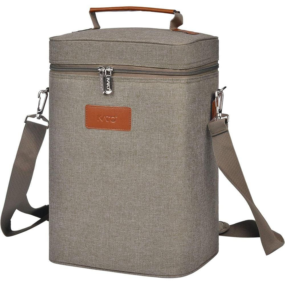 Bolsa Térmica para Vinhos Kato (Cinza 4 garrafas)