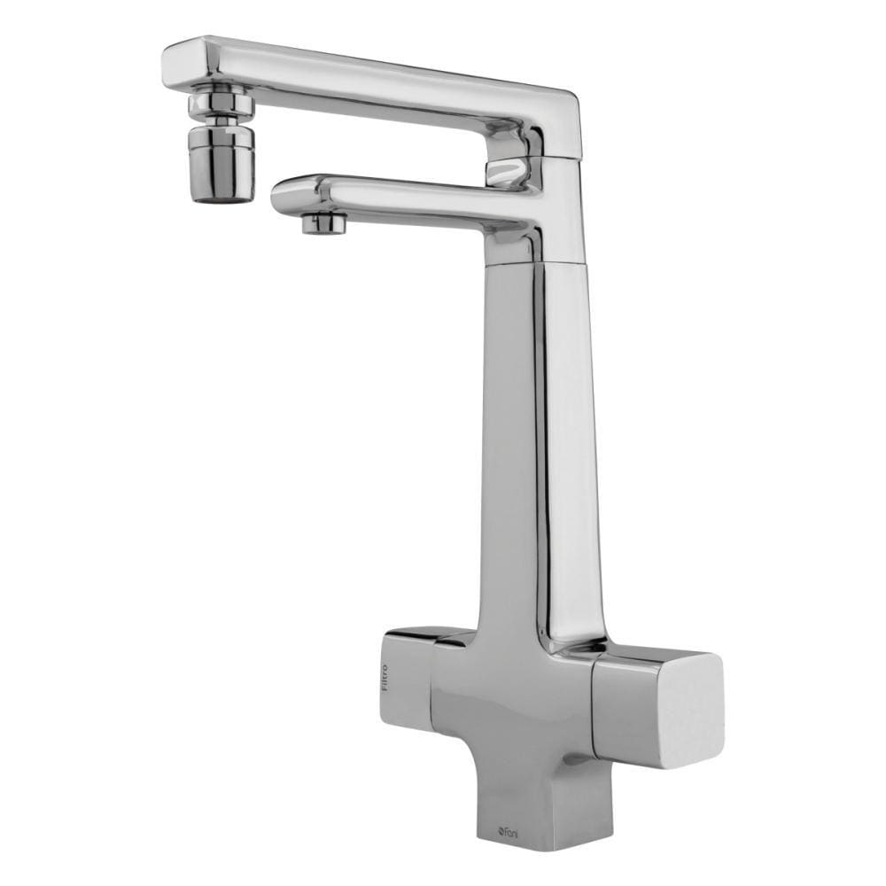 Torneira de Mesa Cromada com Filtro Purificador de Água para Cozinha Bica Móvel 360° Arejador Articulável 1880 C380 DN 1