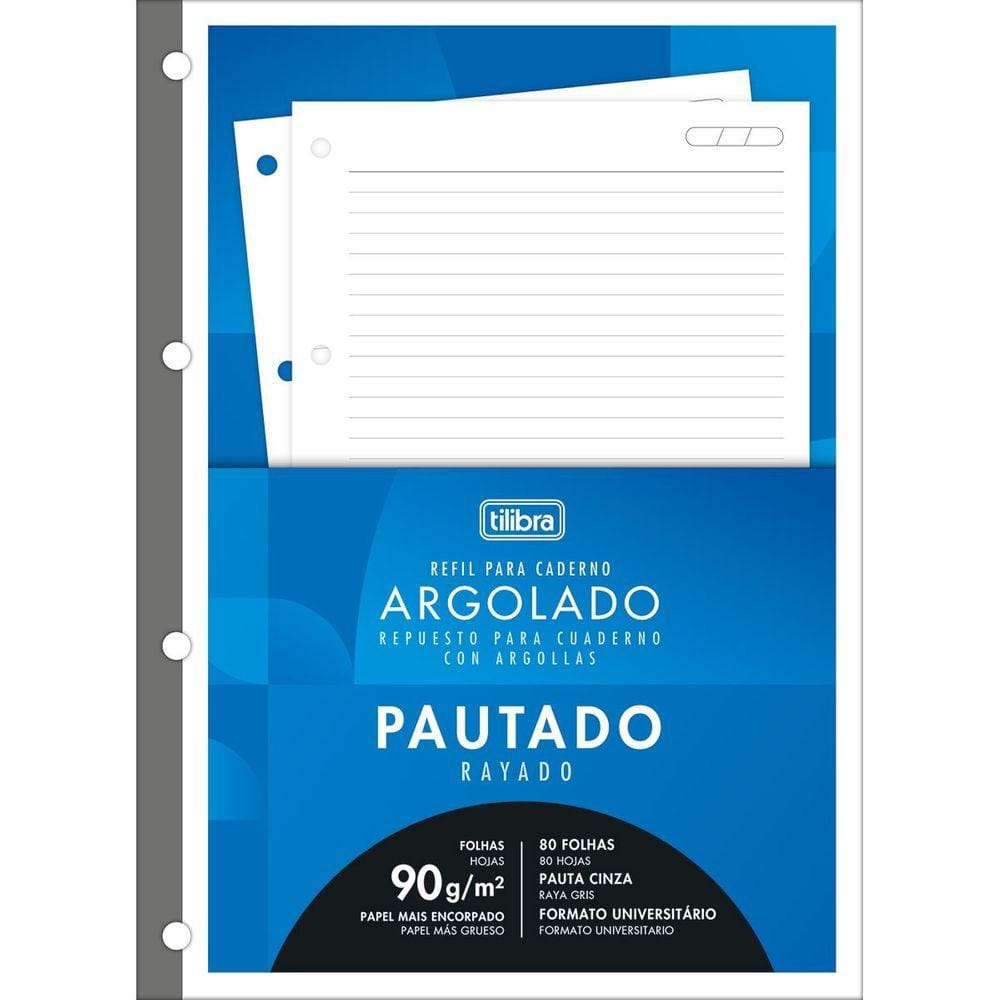 Refil Tiliflex Para Caderno Argolado Universitário 80 Folhas 90g/m² - Tilibra