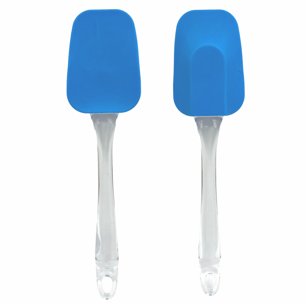 Espatula De Silicone Utensílio Para Cozinhar Cabo Acrilico Pão Duro Raspadora 25cm - Azul