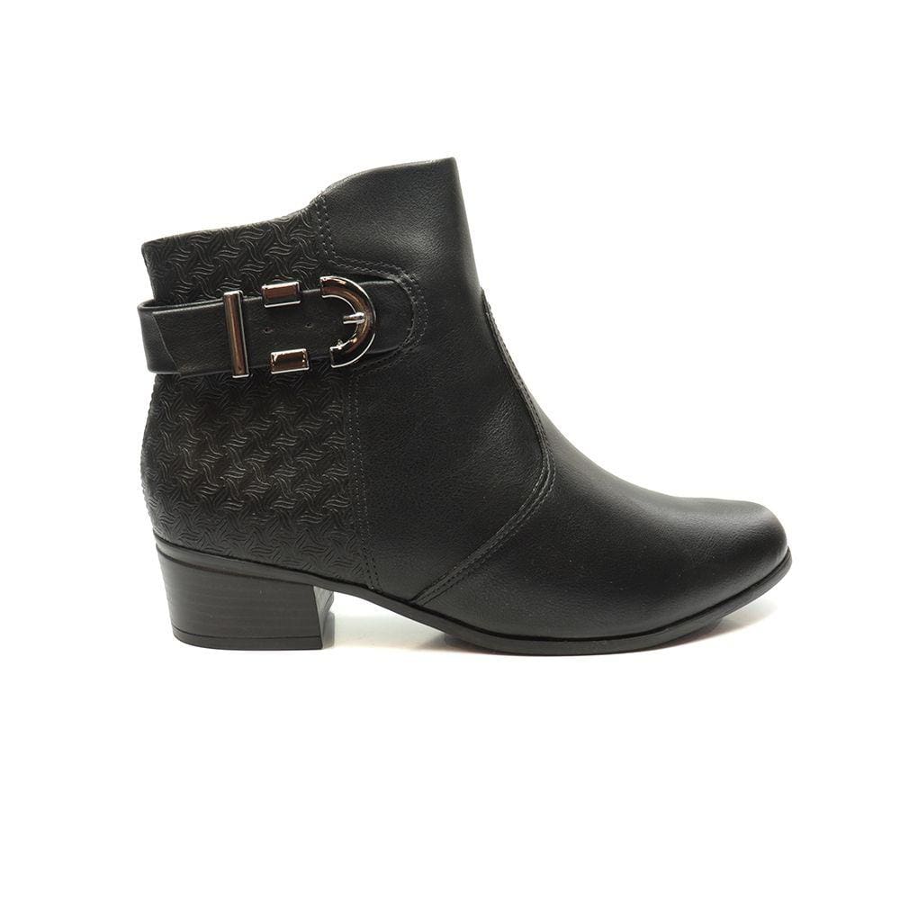 Bota Feminina Comfortflex Cano Baixo Salto Bloco