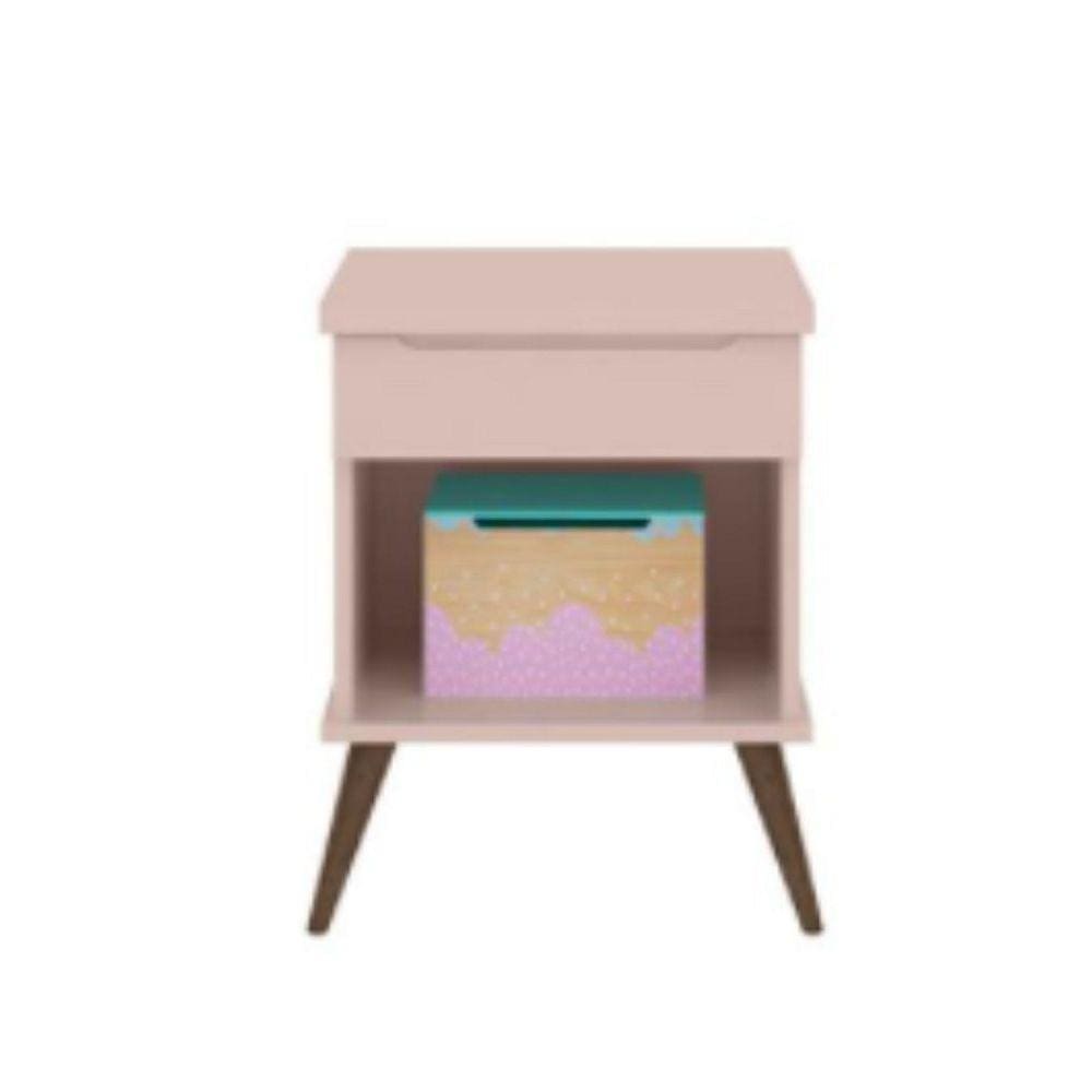 Mesa de Cabeceira Apoio Infantil Bebê Rêtro Melinda Rsê - Phoenix Baby