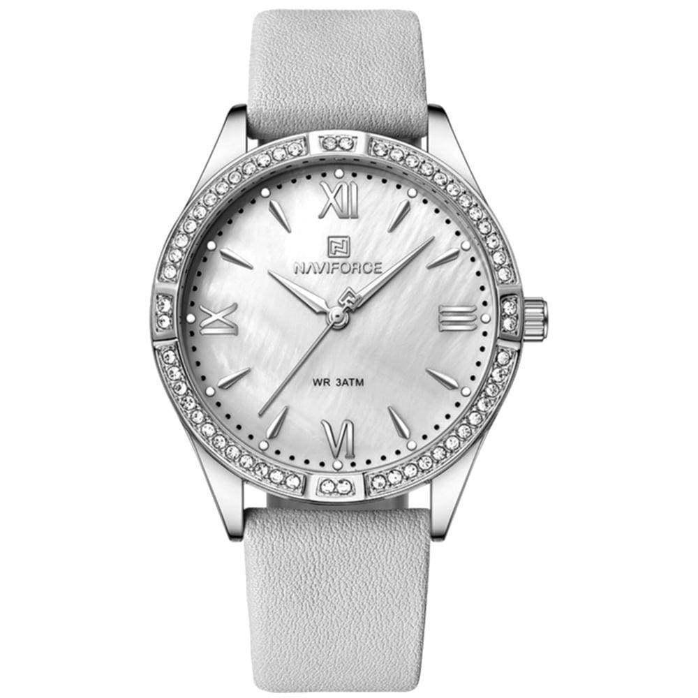 Relógio de Quartzo Feminino Estilo Casual Design com Strass  A prova D´agua