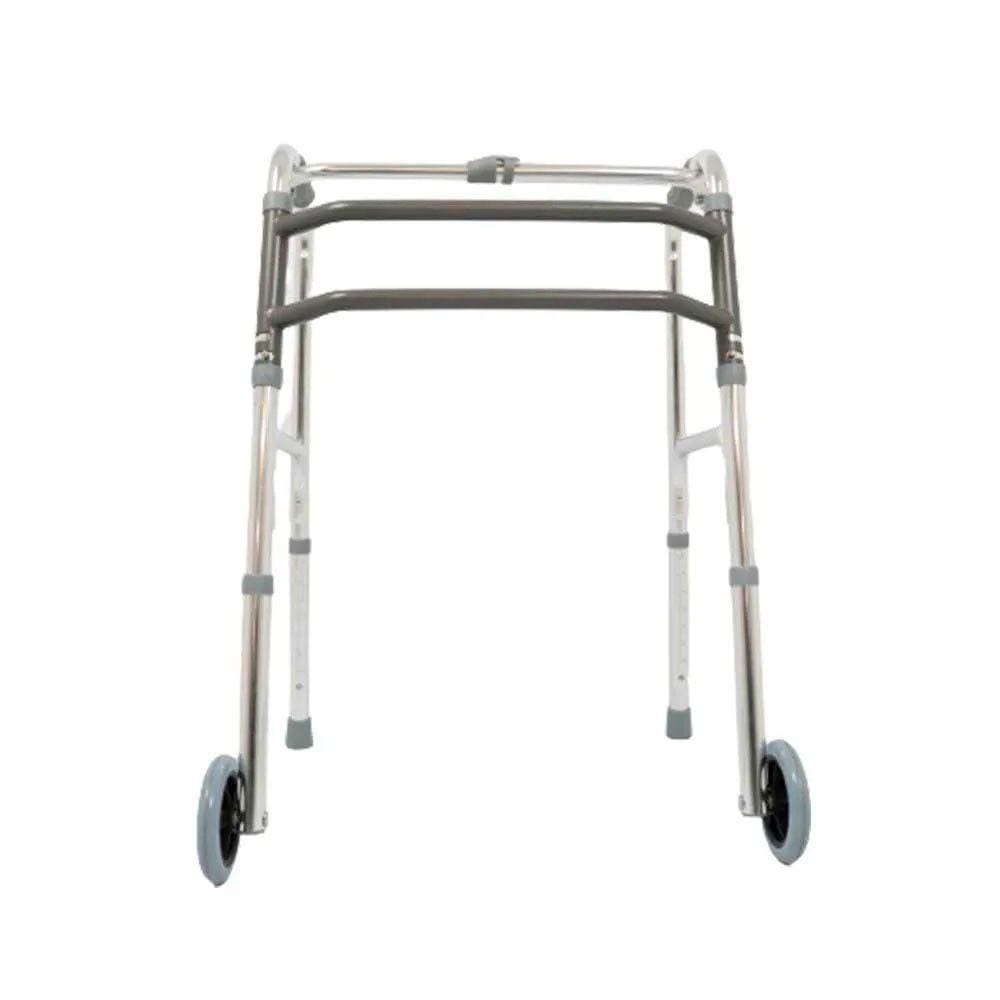 Andador Alumínio Com Rodas Articulado Regulável 3 Barras D10