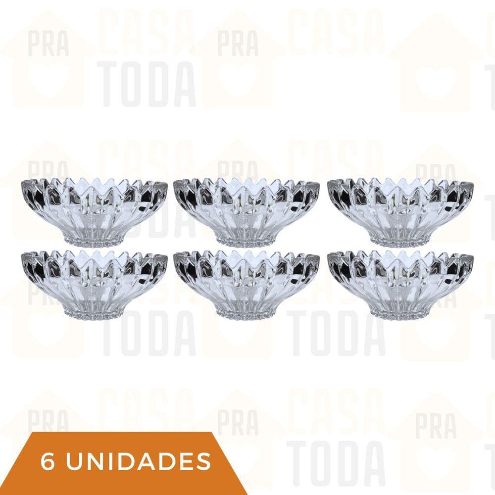 Jogo 6 Tigelas Potes De Vidro Cristalino Sobremesas SorvetE