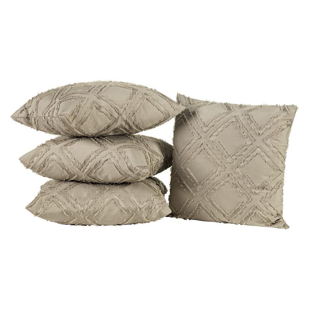 Kit 4 Almofadas Cheias Quadradas Aveline 300 Fios Branco