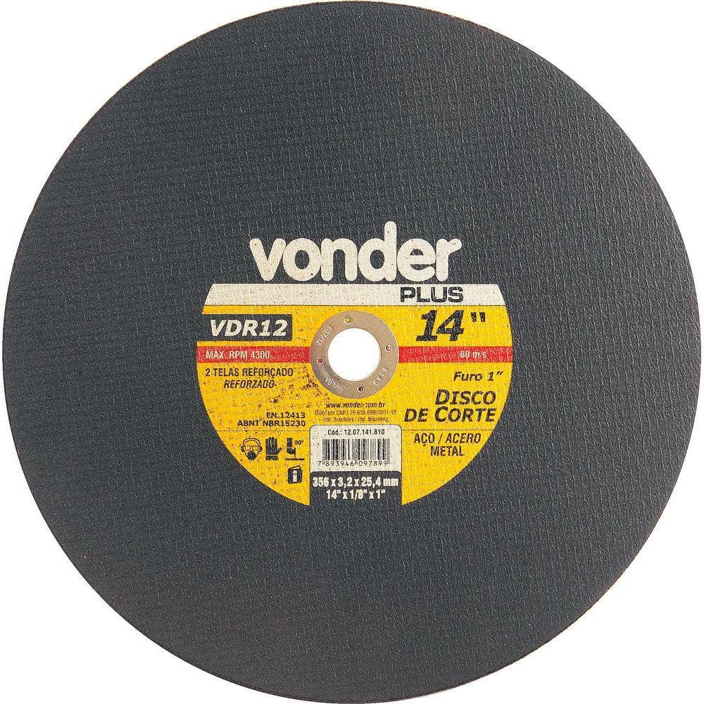 Disco De Corte 355,6x3,0x25,40 2 Telas Para Aço Carbono Vdr1