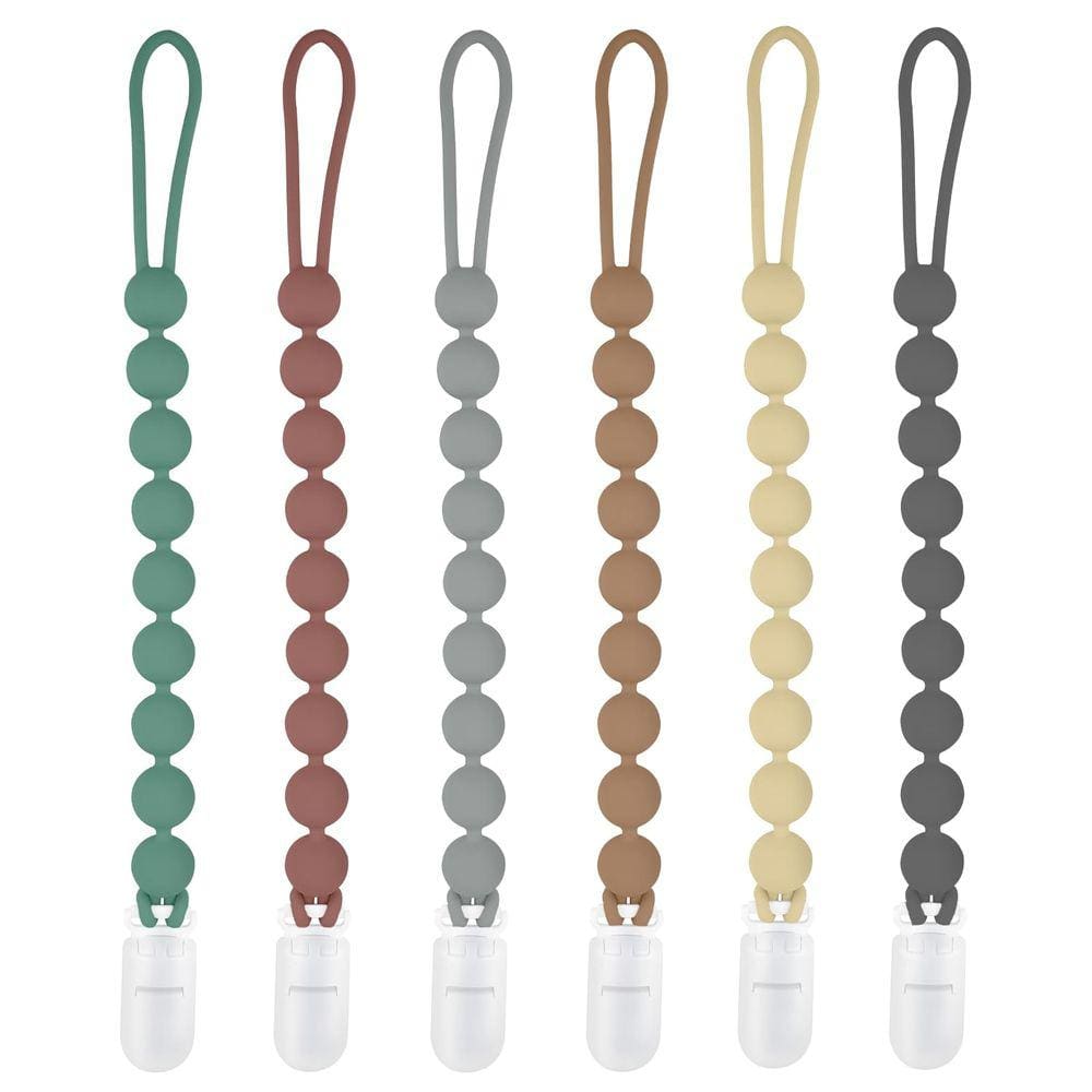 Suporte de chupeta de silicone MINMUNJIU, pacote com 6 unidades para meninos/meninas
