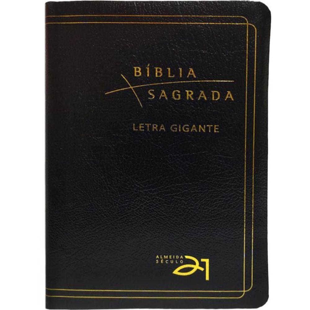 Bíblia A21 Letra Gigante Luxo - Couro Bonded Preta