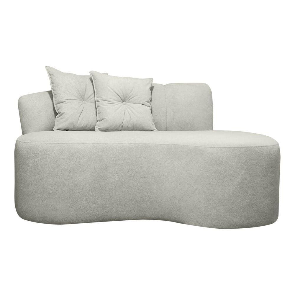 Sofá Curvo Orgânico Plaza 2 Pessoas 180cm Bouclê Bege SOFA STORE
